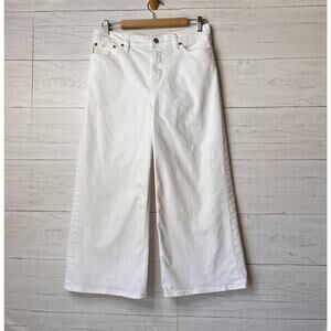 J Crew Jeans Womens Size 30 White Rayner Wide Leg Cotton Blend Coastal Modern